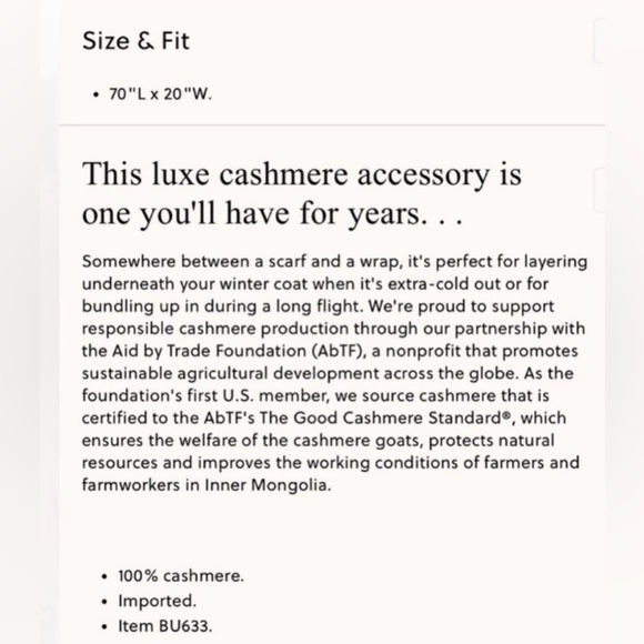 J Crew Cashmere Scarf NWT Heather Chocolate 70”L x 20”W - Picture 3 of 3